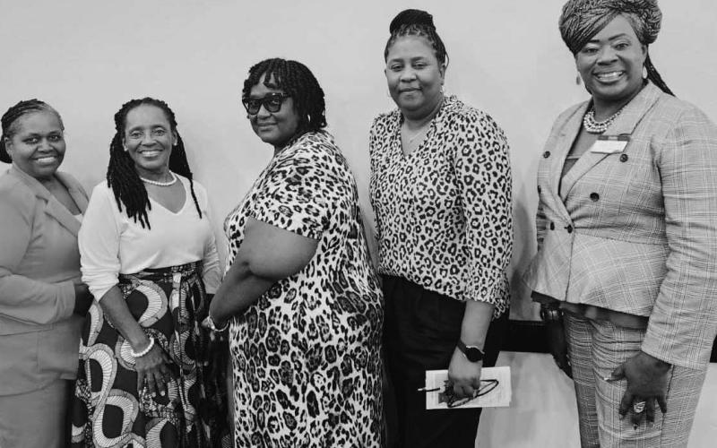 TOWN CLERK Anlynne Gardner, Councilwoman June Gayden, Mayor Loria Hollins, Councilwoman Angela Carter and Councilwoman Catina Branch pictured above.